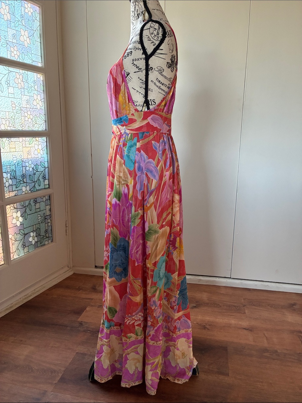 NWT Spell Painters Garden Strappy Maxi Dress in Crimson size Large - Picture 9 of 16